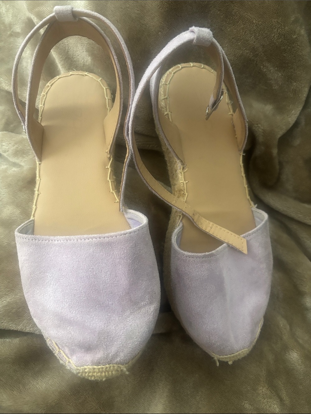 Women’s Lavender Suede Espadrille Slingback Sandals